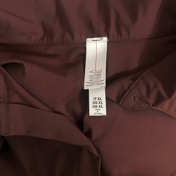 🧩Marla Wyne Mroon StretchTailored ButtonDownShirt - Picture 10 of 11